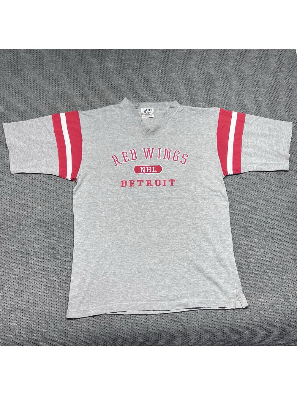 Vintage 90S Detroit Red Wings T-Shirt XL National Hockey League RARE MENS GRAY